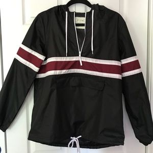 Zine Black and Maroon Windbreaker